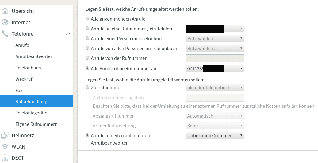 Fritzbox Anruf ohne NUmmer