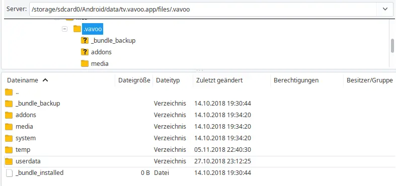 Vavoo Hacks - FTP Verzeichnis- Struktur
