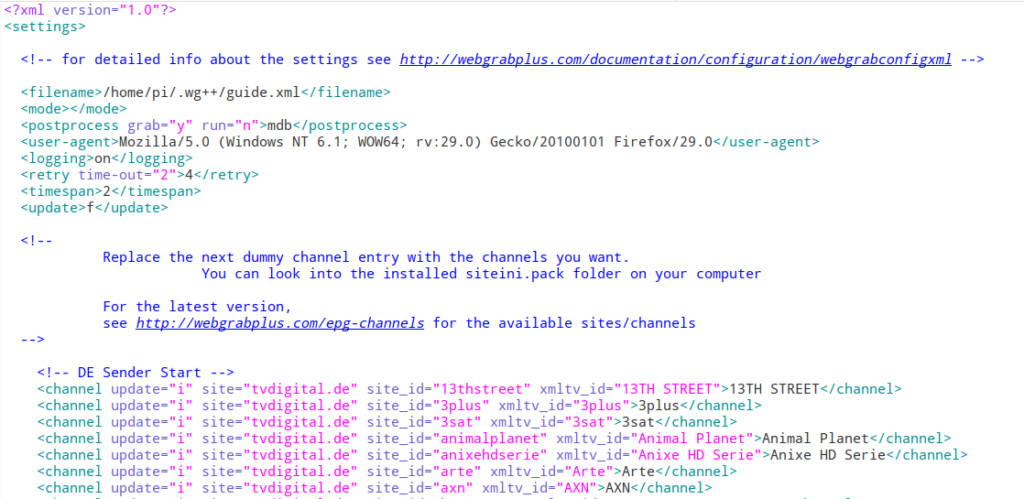 TVheadend EPG