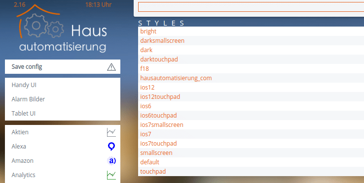 FHEM auf Raspberry Pi professionell installi3ren 5 FHEM Select Style