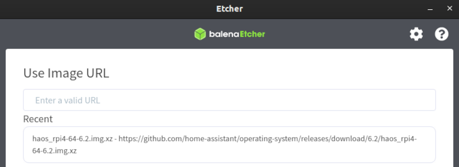 Smart Home mit Home Assistant - Etcher - Image URL