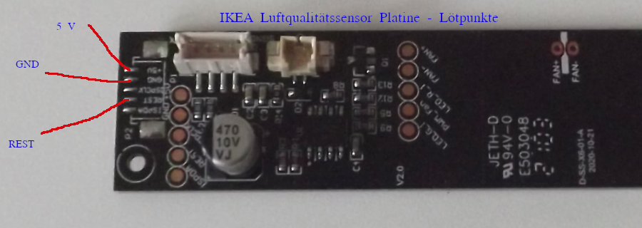 Ikea Luftqualitätssensor Platine