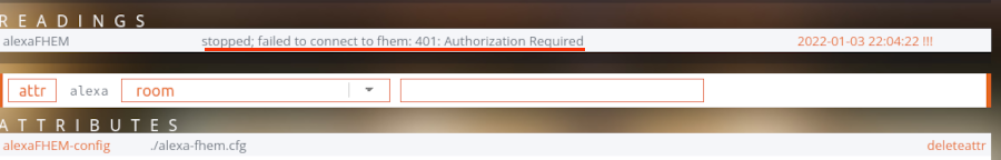 FHEM Alexa Connector - Fehler bei der Aktivierung