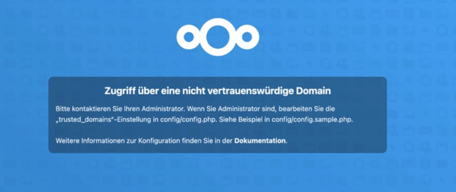 Nextcloud vertrauenswürdige Domain