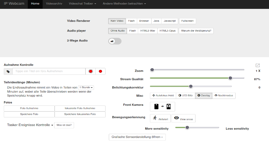 Home Assistant Kamera Integration mit IP Webcam