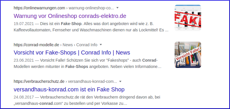 Fake Shops Fälschungen