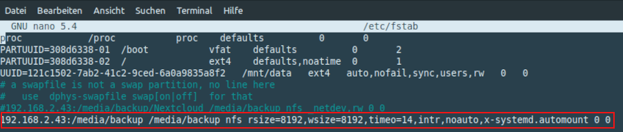 Raspberry Pi als NAS - -stab clientseitig