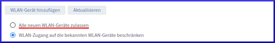 WLAN Einstellungen kontrollieren
